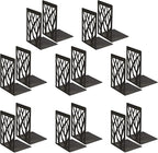MSDADA Bookends, Book Ends for Shelves, Bookends for Office, Book Ends for Heavy Books, Book Shelf Holder Stand Home Decorative，Metal Bookend Supports, Book Stoppers, Black(8 Pairs)