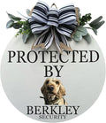 Wood front door sign Wood sign Home decor Welcome sign Sign for front door House warming gift Wedding gift (Dog photo, 15" Width)