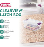 Sterilite 24-Pack 6 Quart ClearView Latch Box, Stackable Organizer Bins with Latching Lids - Clear Plastic Organization Containers for Closet, Bedroom, Shelving Units and Everyday Home Storage