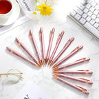 Zonon 12 Pcs Inspirational Pens Bulk Funny Ballpoint Pen with Stylus Tip Motivational Gifts for Valentine's Day Teacher Coworkers Nurse School Office Supplies(Rose Gold,Bible Style)