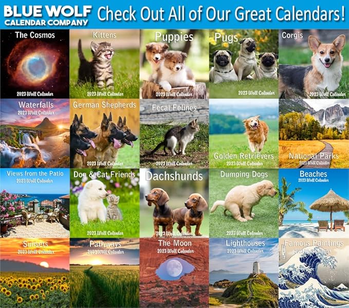 2026 Dog & Cat Friends Monthly Wall Calendar | Cute Animals Calendar 2025-2026