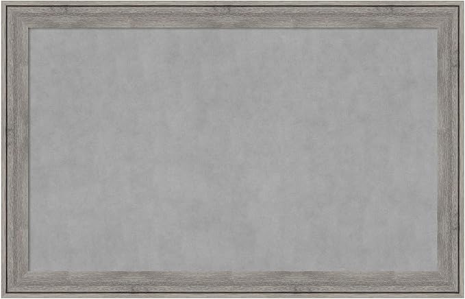 Amanti Art Grey Framed Magnetic Board 29x45 Large Vision Board for use with Magnets, 100% Metal Sheet to Display Items as Office Decor or for Home Organization in mudroom, Kitchen or Kids Room