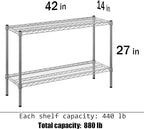 Regal Altair 14" Deep x 42" Wide x 27" Height Wire Shelving Kit | 2-Tier | NSF Commercial Storage Rack Unit