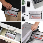 ROLOWAY Small Fireproof Bag (5 x 8 inches), Non-itchy Fireproof Money Bag for Cash, Valuables, Passport, Currency & Keys (2-Pack Silver)