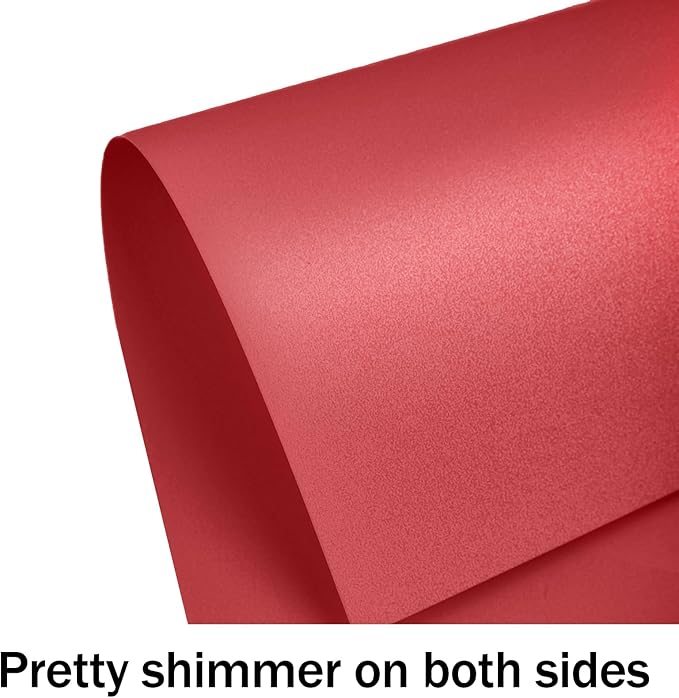 Red Shimmer Cardstock 8.5 x 11 Paper, Goefun 24 Sheets 80lb Red Card Stock Printer Paper for Christmas, Invitations, Certificates, Valentines Day, Card Making