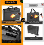 DocSafe Accordion File Organizer Bag with Lock, Fireproof Water Resistant Expanding File Folder with Multi Colorful Pockets,Document Organizer Safe Storage for Important Documents and More, Black