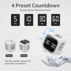 Productivity Timer Flip Gravity Sensor Cube Timer Countdown & Countup,Mute & Vibrate & Sound，5/10/30/60min & Custom Timing, Perfect for ADHD,Work,Learning,Kitchen Cooking (2 White)