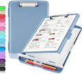 Sooez Clipboard with Storage, High Capacity Nursing Clip Board 8.5 x 11 with Pen Holder & Low Profile Clip, Plastic Clipboards Case Box, Teacher Must Haves School Office Supplies,Letter Size/ A4