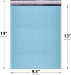 Light Blue 10x13 Inch Poly Bubble Mailers |Self Seal Padded Envelopes for Thick books | Cushioned Bubble Mailer | Usable Size 9.5x13 Inch | Waterproof Lightweight Mailing Shipping Bags | 100 Pack Bulk