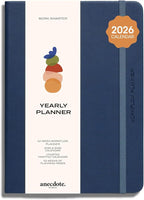Anecdote 2026 Planner: 52 Week Daily Planner, Yearly, Monthly & Weekly Workflow for Planning Your Success – Vegan Leather Hardcover, Start Anytime & Achieve your Goals - Ocean Blue