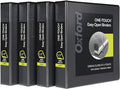 Oxford 3 Ring Binders, Binders for School and Office, Durable 1.5 Inch ONE-Touch Easy Open D Rings, View Binder Covers on 3 Sides, Durable Hinge, Non-Stick, PVC-Free, Black, 4 Pack (79905)