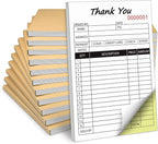 Receipt Book with Cardboard 2-Part Carbonless, Order Forms for Small Business