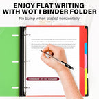 WOT I Telescoping Project Organizer 2-Pack, Refillable Binder with Dividers and Pockets, 13 Pocket Folders, 1 Inch 3 Ring Binder, Green