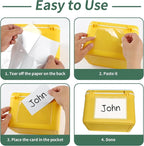 NIUBIER Storage Bin Labels, 42 Pack 4x6 Index Card Holder, Clear Adhesive Pockets, Removable Tote Labels Stickers for Packing Moving Box & Containers, Easy Peel Off