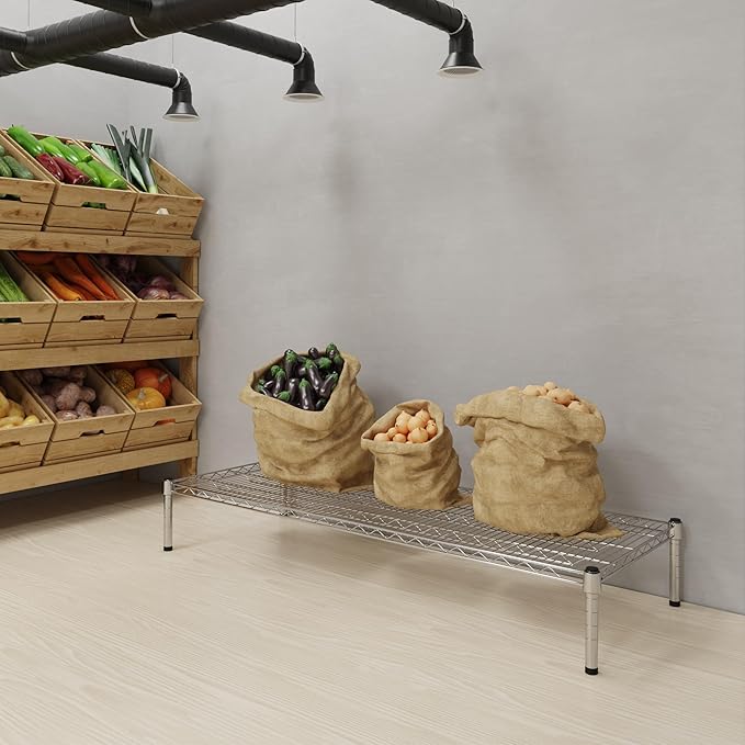 Regal Altair 21''W x 54''L x 8''H Chrome Plated Wire Dunnage Rack | Off The Floor Storage