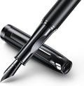 BOCIYER samurai Fountain Pen Set,Hand Polished Medium Nib,Calligraphy Nib(Bent Nib),Includes 8 Ink Cartridges,Ink Refill Converter*2 And Gift Box,Best Pen Gift Set for Men & Women（Black ）