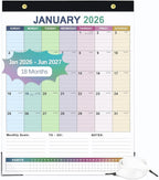 ANYZONE Desk Calendar 2026-2027, 18 Months Calendar from Jan. 2026 to Jun. 2027, 11" x 14" Desktop/Wall Monthly Calendar with Corner Protectors, Ample Space & Habit Tracker for Home School Office