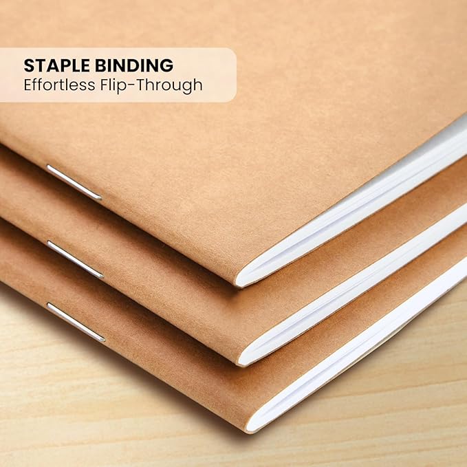Small Lined Notebooks Bulk – Kraft Paper Cover, 48 Pack 4.25 x 5.5 in Mini Composition Journals for Kids, Students, Travel, DIY Crafts, Note-Taking, Scrapbooking, Pocket-Size Writing Journals