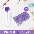 WILLBOND 500 Pack Map Push Pins Map Tacks Small Round Head Push Pins Thumb Tacks for Travel Picture Photo Bulletin Board Wall DIY Craft School Office Home(Purple,1/6 Inch)