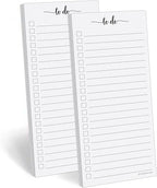 321Done To Do List Notepad 2-Pack, 3.7 x 8.5 (1/3 Sheet Slim Handheld Size) - Made in USA, Simple Stylish To-Dos Memo Pad for Planning, Tasks, Appointments, Reminders, Home, Office - Wide-Ruled