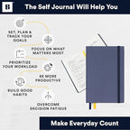 BestSelf 13-Week Self Journal & Goal Planner – Undated Daily ADHD-Friendly Journal for Men & Women | Productivity, Gratitude, Reflection & Habit Tracker | 2026 Life Organizer with Prompts, Distance Navy