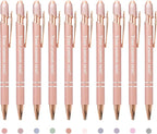 CRME Personalized Pens Custom Ballpoint Pen with Stylus Tip Customized Engraved Pens with Name/Logo Nurse Gifts Office Supplies for Women Customizable Writing Pen for Men Rose Gold