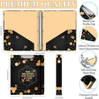 Lateefah 3 Ring Binder, 1 Inch Binder Organizer for Letter Size(8.5'' x 11'') with 5-Tab Dividers and Pockets, File Folders with Low Profile Clipboard for Office, School Supplies