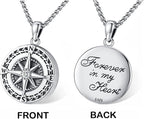 Compass Necklace for Women Men 925 Sterling Silver Pendant Urn Necklaces for Ashes Picture Locket Necklace Anchor Necklace Viking Necklace Crystals CZ Moonstone Abalone Shell Turquoise Compass Jewelry