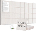 G Gamit Large Felt Wall Tiles Bulletin Board,Large Cork Board Alternative with 30 Pushpins,8-Pack Felt Pin Board with 56 Safe Removable Adhesive Tabs for Home Office School (Oatmeal)