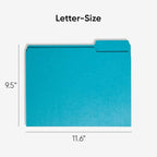 Smead Standard File Folders, 100 Count, Teal, 1/3-Cut Tabs, Letter Size (13143)