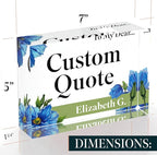 Custom Acrylic Sign Personalized, Custom Desk Name Plate, 18 Styles, (5"x7"), With Gift Box, USA Made by Acryluxe. (Meconopsis)