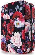 YOUSHARES Colored Pencil Case 304 Slots Pen Case Organizer with Handy Wrap & Zipper, Multilayer Holder for Prismacolor Colored Pencils & Gel Pen (Red Pink Rose)