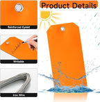 AmazonBasics 100pc Plastic Shipping Tags - BrieFcase Wires, Blank with Reinforcement Hole, Orange, 6 1/4" x 3 1/8" Durable Waterproof Hang Tags