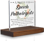 Speech Pathologist Prayer Desk Sign, Christian Gift for SLPs, Faith-Based Floral Decor for Speech Therapists, Inspirational Office Thank You Gift for Speech Language Pathologists PA119