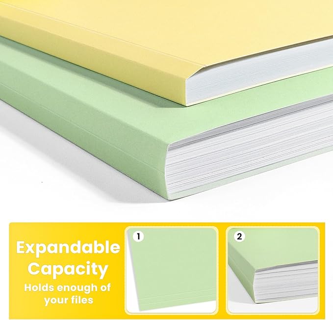 SUNEE File Folders, 30 Pack Manilla Folders 8.5 x 11, 10 Colors Folder Office Organization Home School Folders for Documents Files Paper