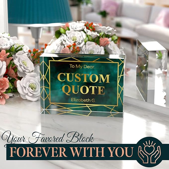 Personalized Gifts, Custom Quote Block Letter Board,Crystal-Clear Acrylic with Gift Box,17 Styles, Holiday and Christmas Gift for Mom, Dad, Girlfriend, Him or Her, Husband, Wife (5"x7, Affluent)