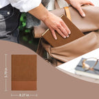 TSFPapier Lined Journal Notebook for Work College Ruled Note Book 5.79"x8.27" A5 PU Leather Daily Journaling 216 Pages for Women Men Writing Home School Supplies Business (Brown)