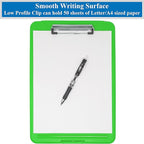 Think2Master [3 Pack] Green Plastic Storage Clipboard. | 25% Heavier & Sturdier| Heavy Duty and Won’t Flex Like Other Brands (Compare The Weight). Storage Compartment Holds 150 Letter Sized Paper.