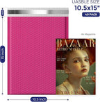 Fuxury Large Bubble Mailers 10.5x16" 40 Pack Self Seal Pink Padded Envelopes Waterproof Mailing Envelopes Bubble Padded Mailers for Packaging, Small Business #5
