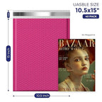 Fuxury Hot Pink Bubble Mailers 10.5x16 Inch 25 Pack, Self Seal Adhesive Waterproof Padded Envelopes, Cushioning Shipping Bags, Padded Mailers for Mailing, Packaging, Small Business Supplies, 5