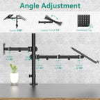 WALI Laptop and Monitor Stand, Fully Adjustable Monitor Mount and Laptop Tray for 1 Notebook up to 17 inch and 1 Screen up to 27 inch, 22 lbs, Weight Capacity (M001LP), Black