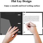 INFUN 1 Inch Telescoping 3 Ring Binder - 4PCS-Black, Flexible Binders with Customizable Front Cover and Clear Catalog Pocket,1 inch Binders 3 Ring, 225 Sheet Capacity