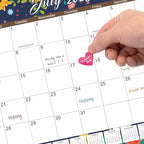 DIBAOLU 2026 Desk Calendar Large 22"x 17",Large Desk Calendar 2025-2027,18 Month,Use Now to February 2027,Suitable For Home, School Or Office,With Plastic Cover,Monthly Planning Calendar(flower)