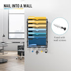 SUPEASY 7-Tier Mesh Wall File Holder, Hanging Wall File Organizer, Office Organization for Papers, Mails, Folders, Files Clipboard Magazine Rack, Black
