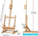 MEEDEN Tabletop Easel for Painting H-Frame, Adjustable Painting & Display Table Top Easel Stand, Hold Canvas up to 16", Sturdy Beech Wood Table Art Easel for Adults, Kids, Beginners