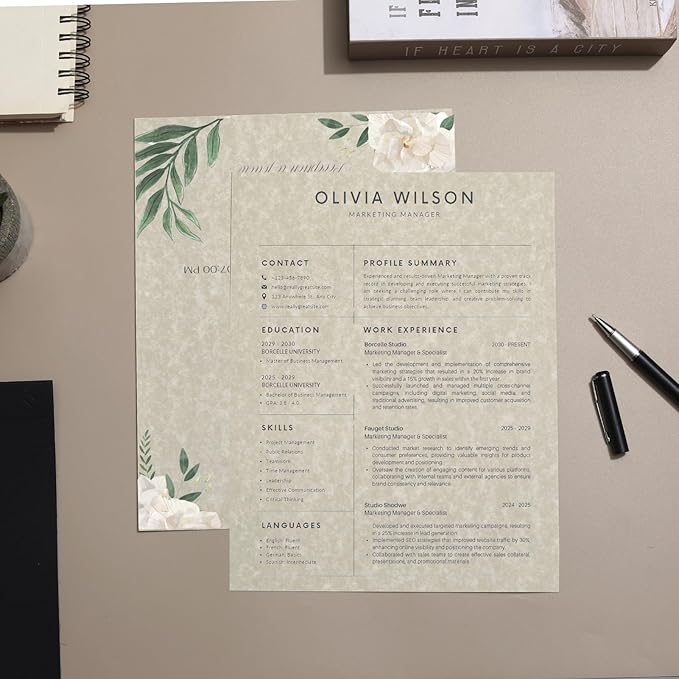 400 Sheets 8.5 x 11 In Parchment Paper 100 GSM Double-Sided Certificate Paper, Printer-Friendly Stationery Paper for Writings, Resumes, Invitations, Letters, Crafts, Awards & Diplomas, Ivory