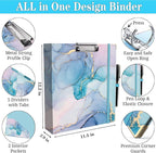 Lateefah 3 Ring Binder, 2 Inch Binder Organizer for Letter Size(8.5'' x 11'') with 5-Tab Dividers and Pockets, File Folders with Low Profile Clipboard for Office, School Supplies
