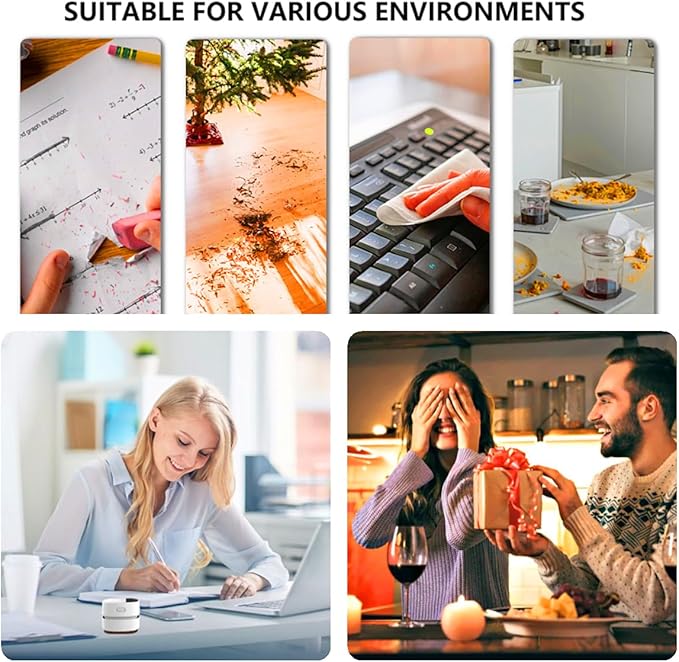 TRZLIFE Desk Vacuum Cleaner, Upgraded Mini Desktop Vacuum AA Battery More Durable Desk Accessory Sucks up Tiny Items and Crumbs from Desktop Drawer Countertop Ideal as a Valentine's Day Gift