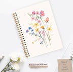 JWVK Vintage Wild Flower Botanical Plant Notebook 07,Rustic Spring Floral Cottagecore Notebook Journal for Work Office School Student Teacher,Hardcover Spiral Notebook 5.5x8.9
