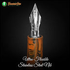Jaipur V2 Piston Filled Refillable Fountain Pen - Brown Ultra Flex Cursive Pen w/Stainless Steel Nib - Luxury Pens w/Acrylic Body & Ebonite Feed - Fountain Pens for Journaling & Calligraphy